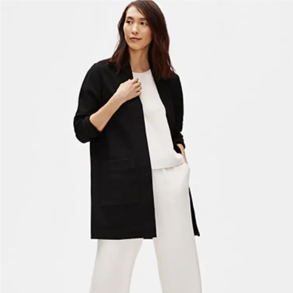 NWT. Eileen Fisher Notch Collar Jacket. Small. Black.